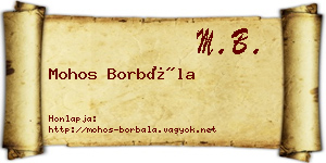 Mohos Borbála névjegykártya